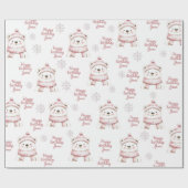 ウィンターワンダーランドホワイトベアハッピーバースデー ラッピングペーパー (フラット)