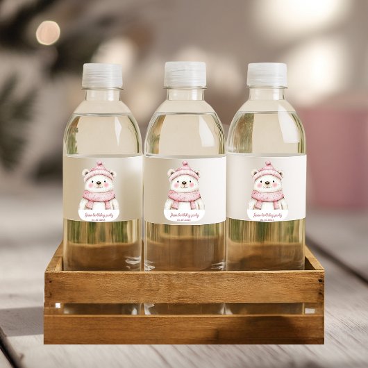 ウィンターワンダーランドホワイトベア誕生日 ペットボトルラベル