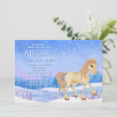 ウィンターワンダーランドホースアンドスノー誕生日 招待状 (スタンド正面)