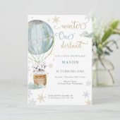 ウィンターワンダーランドボーイファースト誕生日 招待状 (スタンド正面)