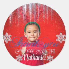 ウィンターワンダーランドボーイ誕生日クラシックラウンドスティック ラウンドシール