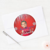 ウィンターワンダーランドボーイ誕生日クラシックラウンドスティック ラウンドシール (封筒)