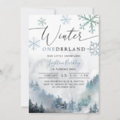 ウィンターワンダーランドボーイ1stバースデーマウンテン 招待状 (正面)