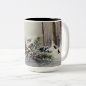 ウィンターワンダーランドマグ | エバーグリーンパインレッドベリー ツートーンマグカップ (正面右)