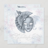 ウィンターワンダーランドマスカレードパーティの招待状 招待状 (正面/裏面)