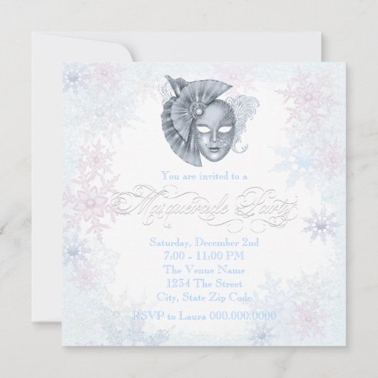 ウィンターワンダーランドマスカレードパーティの招待状 招待状 (裏面)
