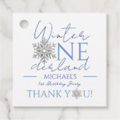 ウィンターワンダーランドミニマリスト少年1歳の誕生日 フェイバータグ (正面)