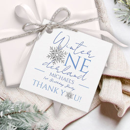 ウィンターワンダーランドミニマリスト少年1歳の誕生日 フェイバータグ