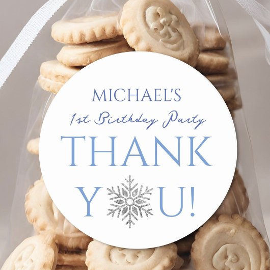 ウィンターワンダーランドミニマリスト少年1歳の誕生日 ラウンドシール