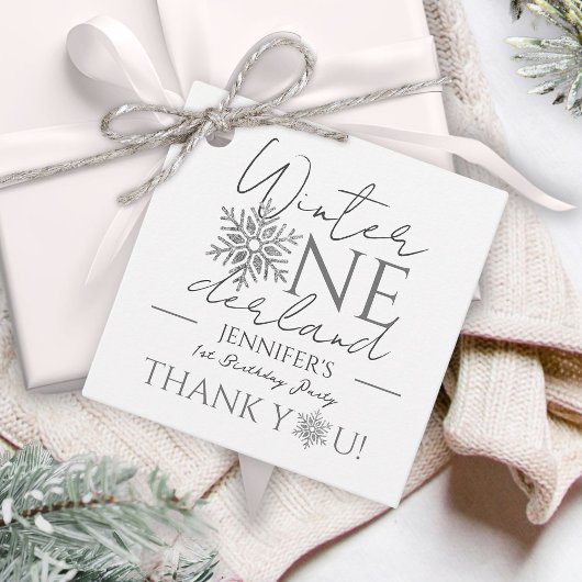 ウィンターワンダーランドミニマリスト銀1歳の誕生日 フェイバータグ