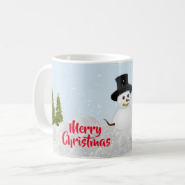 ウィンターワンダーランドメリークリスマス雪だるま コーヒーマグカップ