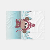 ウィンターワンダーランドモンキー フリースブランケット (正面(横))