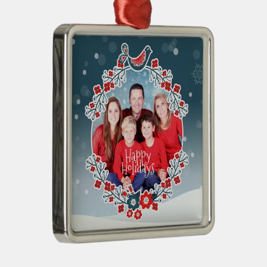 ウィンターワンダーランドユアフォトクリスマスリース メタルオーナメント (右)