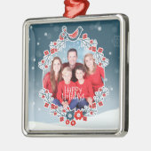 ウィンターワンダーランドユアフォトクリスマスリース メタルオーナメント (左)