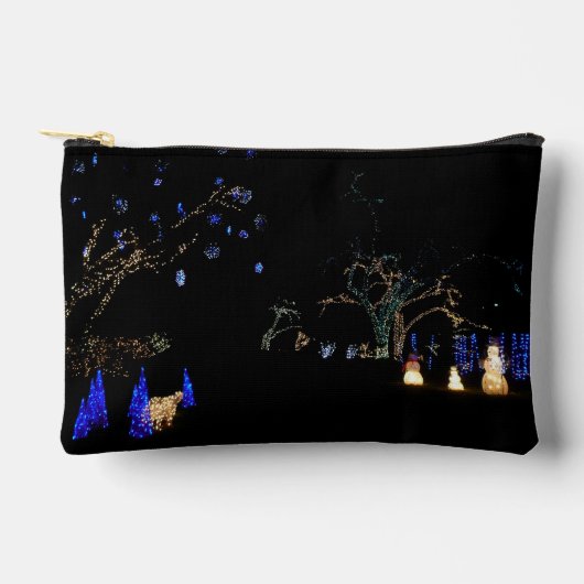 ウィンターワンダーランドライトブルー&ホワイトホリデー アクセサリーポーチ (正面)