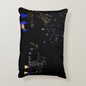 ウィンターワンダーランドライトブルー&ホワイトホリデー アクセントクッション (裏面(縦))