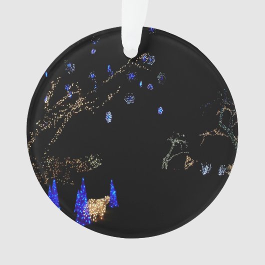 ウィンターワンダーランドライトブルー&ホワイトホリデー オーナメント (正面)