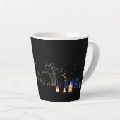 ウィンターワンダーランドライトブルー&ホワイトホリデー カフェラテマグ (右アングル)