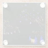 ウィンターワンダーランドライトブルー&ホワイトホリデー ガラスコースター (裏面)