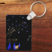 ウィンターワンダーランドライトブルー&ホワイトホリデー キーホルダー (裏面)