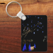 ウィンターワンダーランドライトブルー&ホワイトホリデー キーホルダー (正面)