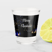 ウィンターワンダーランドライトブルー&ホワイトホリデー ショットグラス (正面)