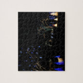 ウィンターワンダーランドライトブルー&ホワイトホリデー ジグソーパズル (縦)