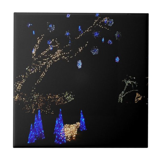 ウィンターワンダーランドライトブルー&ホワイトホリデー タイル (正面)