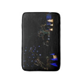 ウィンターワンダーランドライトブルー&ホワイトホリデー バスマット (正面縦)