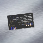 ウィンターワンダーランドライトブルー&ホワイトホリデー マグネット名刺 (インサイチュ)