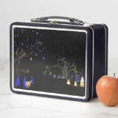 ウィンターワンダーランドライトブルー&ホワイトホリデー メタルランチボックス (インサイチュ)