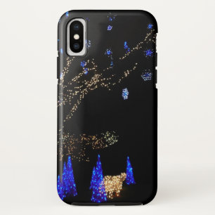 ウィンターワンダーランドライトブルー&ホワイトホリデー iPhone X ケース
