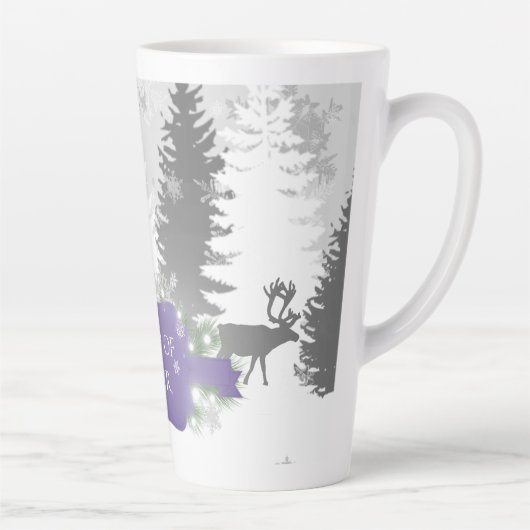 ウィンターワンダーランドラテマグカップ – 紫 カフェラテマグ (右)