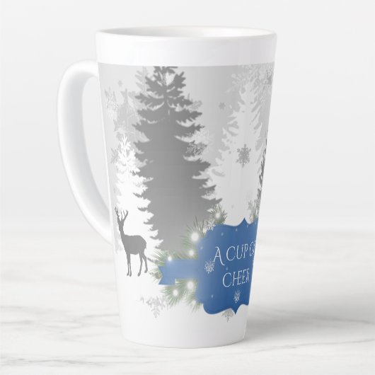 ウィンターワンダーランドラテマグ – ブルー カフェラテマグ (左アングル)