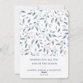 ウィンターワンダーランドリースフラットホリデーフォトカード シーズンカード (裏面)