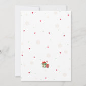 ウィンターワンダーランドレッドクリスマス誕生日招待状 招待状 (裏面)