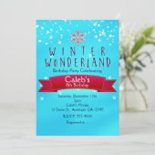 ウィンターワンダーランドレッドリボンパーティの招待状 招待状 (スタンド正面)
