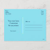 ウィンターワンダーランドレッドリボンブルーホリデーポストカード シーズンポストカード (裏面)