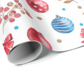 ウィンターワンダーランドレッド&ブルー ラッピングペーパー (ロールコーナー)