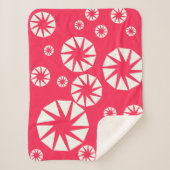 ウィンターワンダーランドレッド&ホワイトスロー シェルパブランケット (正面)