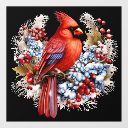 ウィンターワンダーランドレッド（鳥）ショウジョウコウカンチョウ ウィンドウサイン (シート)