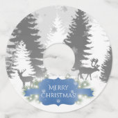 ウィンターワンダーランドワイングラスラベル – 青 ワイングラスタグ (正面)