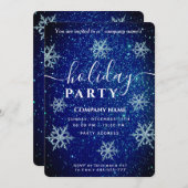 ウィンターワンダーランド企業のホリデーパーティインビタット 招待状 (正面/裏面)