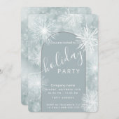 ウィンターワンダーランド企業のホリデーパーティー 招待状 (正面/裏面)