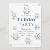 ウィンターワンダーランド企業のホリデーパーティー 招待状 (正面/裏面)