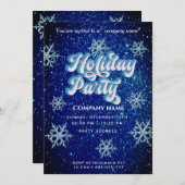 ウィンターワンダーランド企業のホリデーパーティー 招待状 (正面/裏面)
