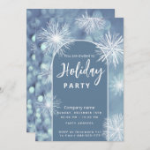 ウィンターワンダーランド企業のホリデーパーティー 招待状 (正面/裏面)