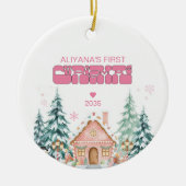ウィンターワンダーランド初めてのクリスマスカスタムの写真 セラミックオーナメント (正面)