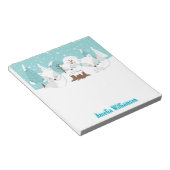 ウィンターワンダーランド北極キツネ ノートパッド (アングル)