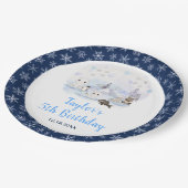 ウィンターワンダーランド北極動物誕生日 ペーパープレート (アングル)